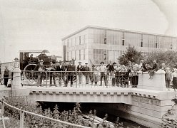 Probebelastung der Brenzbrücke beim Steiff