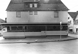 Altes Schaufenster der Pizzeria