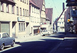Untere Marktstraße mit Volksbank, Bollens und Gaissmaier
