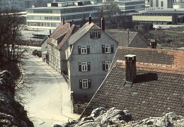 Blick vom Pavillon auf Schießbergstraße