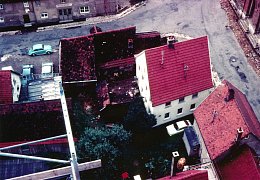 Blick vom Kirchturm auf die Schrannenstraße