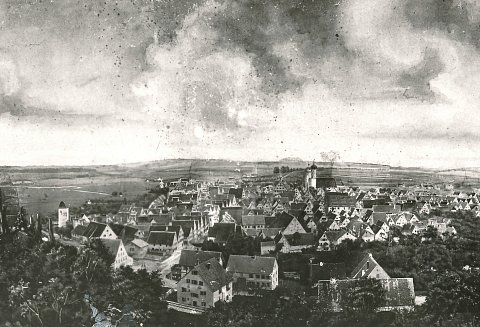 Panorama von Giengen aus dem Jahr 1877