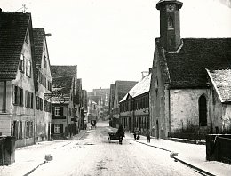 Blick in die Spitalstraße im Winter 1910