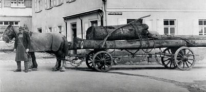 Lanholztransport in der Memmingertorstraße