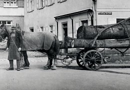 Lanholztransport in der Memmingertorstraße