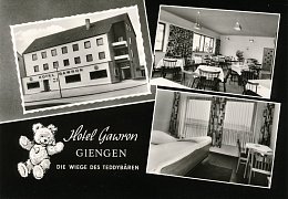 Postkarte des Hotel Gawron mit Innenansichten