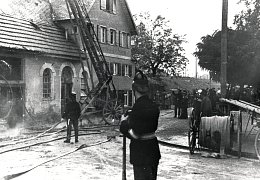 Brand des Gasthauses Felsen in der Bahnhofstraße