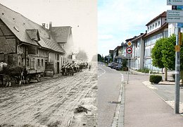 Bahnhofstraße 1934 und 2024 im Vergleich