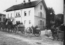Berittene Artillerie in der Langestraße
